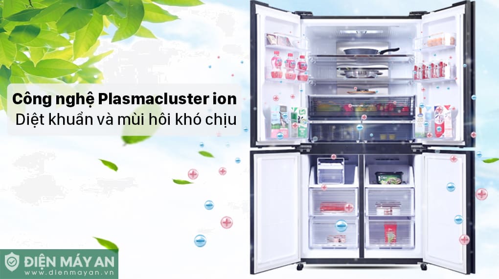 Tủ lạnh Sharp Inverter 525 lít Multi Door SJ-FXP600VG-BK